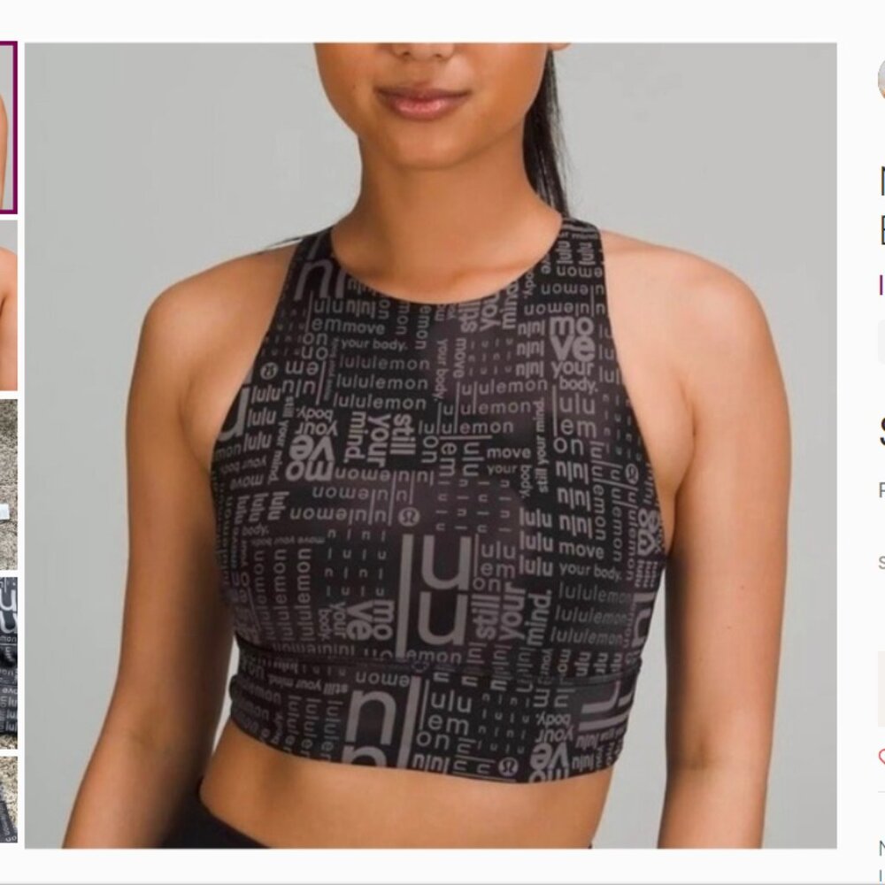 LULULEMON High Neck Long Line Sports Bra Sz. 6